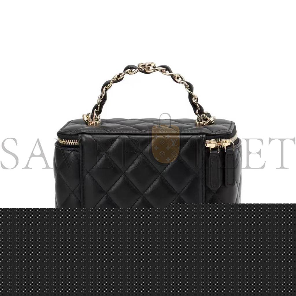 Ch*el master 23k double handle makeup box black ap2199 (17*9.5*7.8cm)